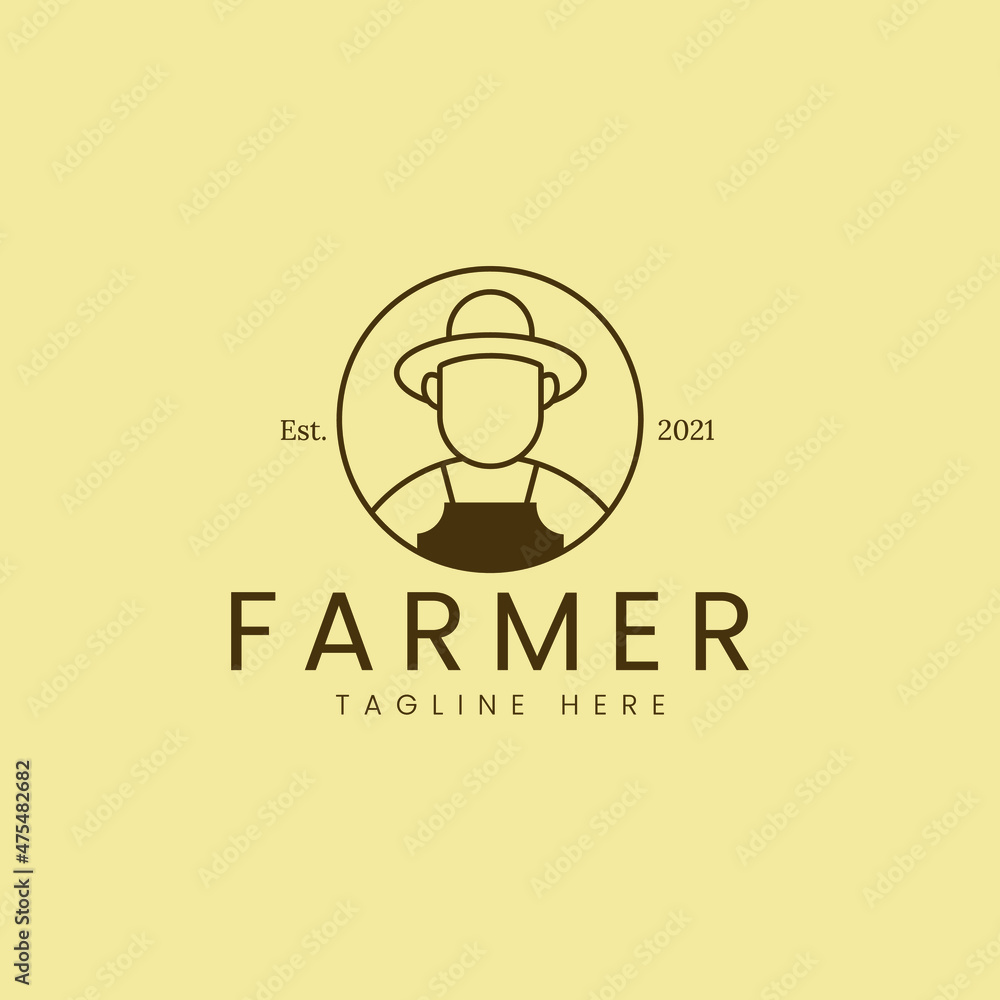 Farmer logo and icon. Premium vector harvest illustration. Farmer logo and icon. Premium vector harvest illustration.
