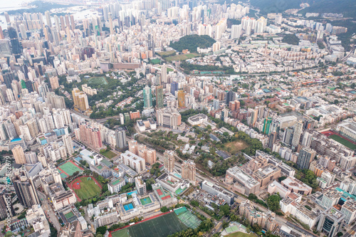 Amazing aerial view of the Kowloon residential area, Tokwawan, Hung Hom, Hong Kong © gormakuma