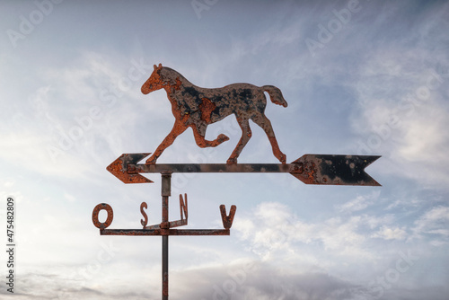 Weather vane with a horse figure