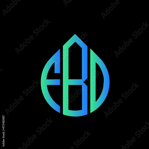 FBO letter logo design on black background. 
FBO circle letter logo design with ellipse shape.
FBO creative initials letter logo concept.FBO logo vector.  photo