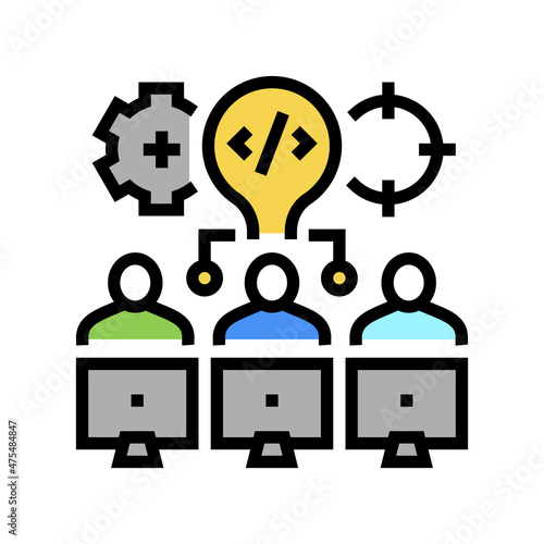 hackathon fintech development color icon vector. hackathon fintech development sign. isolated symbol illustration