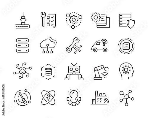Industry Line Icons - Vector Line Icons. Editable Stroke. Vector Graphic
