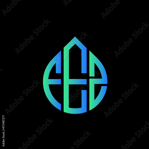 FEZ letter logo design on black background. 
FEZ circle letter logo design with ellipse shape.
FEZ creative initials letter logo concept.FEZ logo vector. 