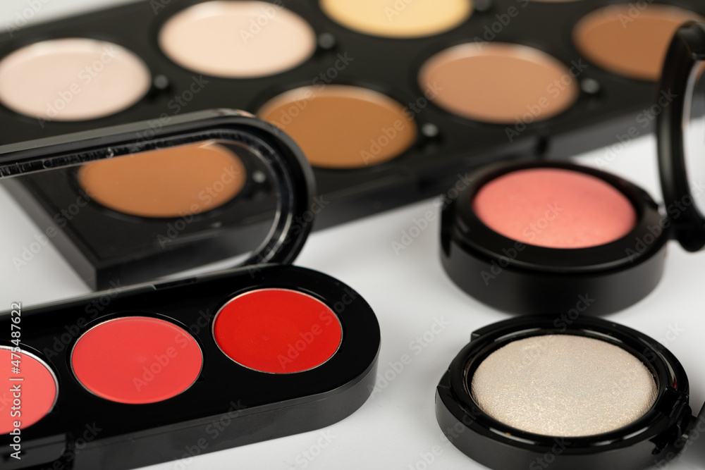 Make up products and accessories close up Make up products and accessories close up
