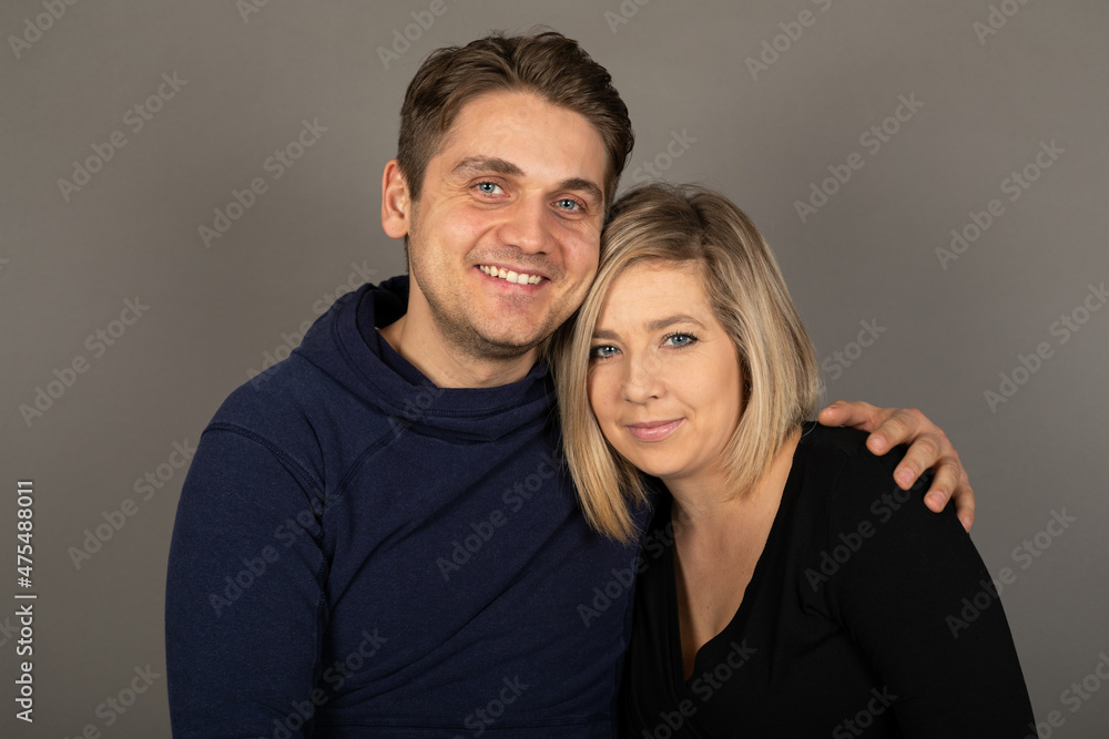 Happy couple studio portrait Happy couple studio portrait