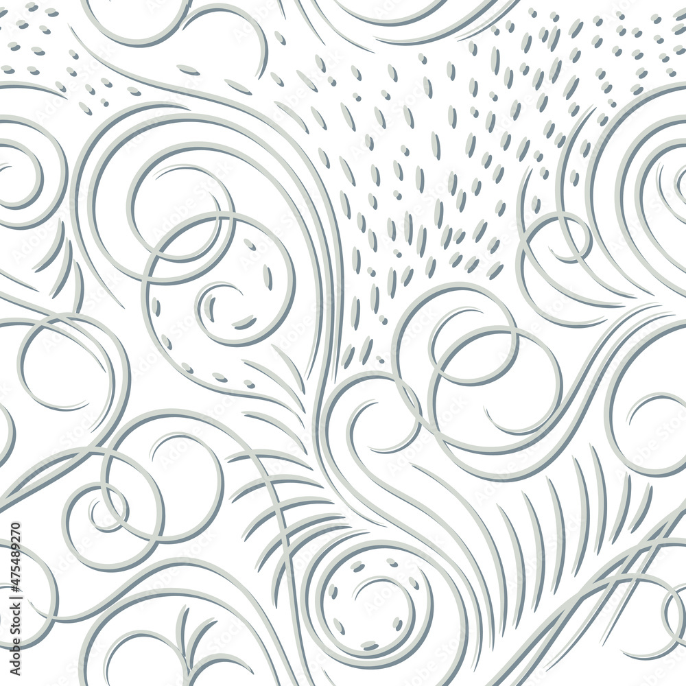 Vector seamless pattern with curves element. Stylish, simple, elegant decor Vector seamless pattern with curves element. Stylish, simple, elegant decor