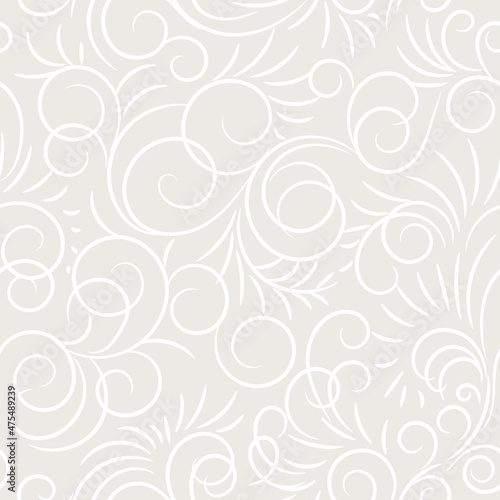 Vector seamless pattern with curves element. Stylish, simple, elegant decor