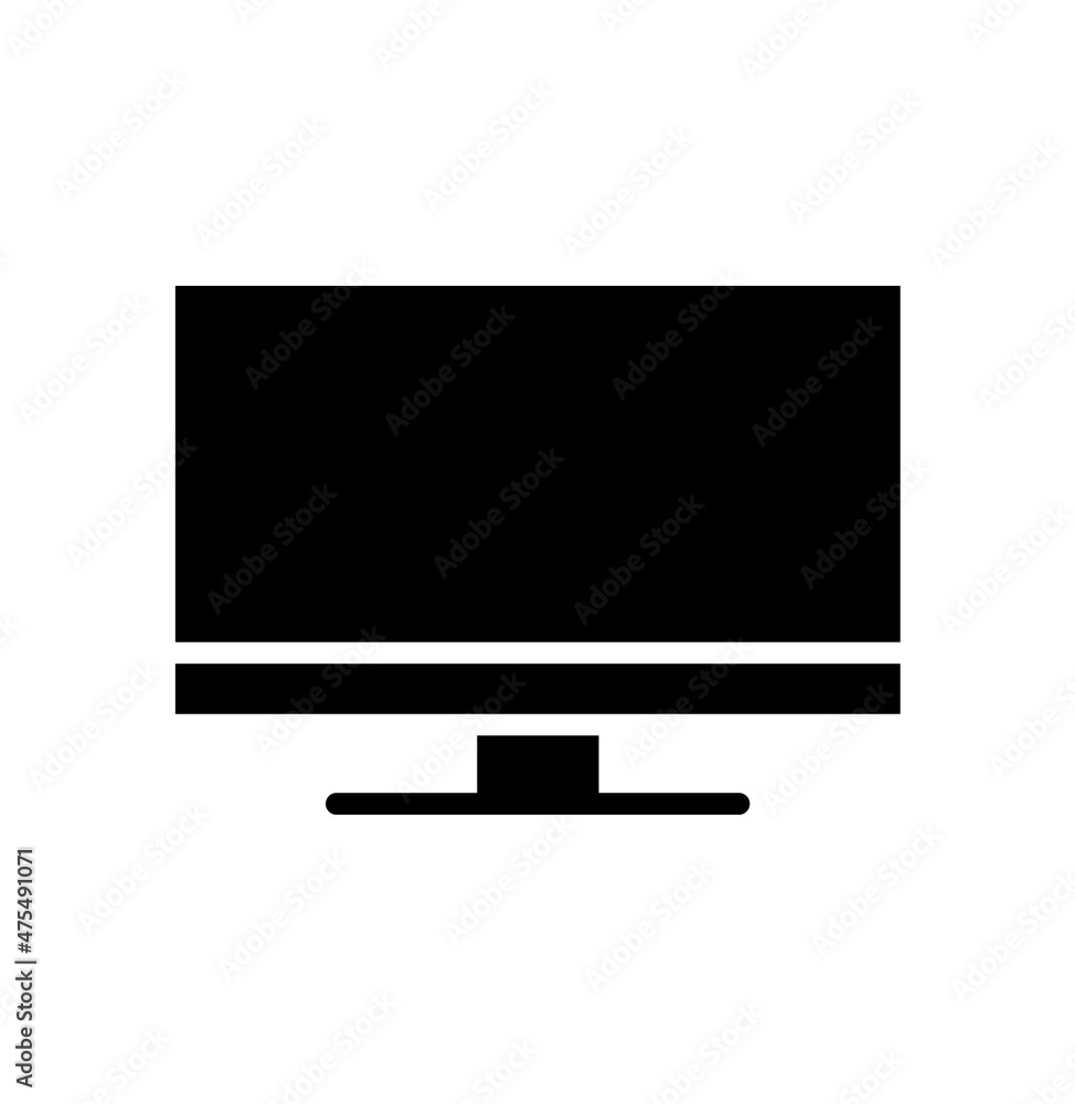 TV icon. Vector graphic glyph style isolated on white background