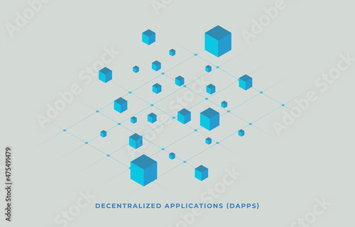 Decentralized Application Dapps concept. Blockchain technology fintech Open-source software and Smart Contract concept on ethereum cryptocurrency