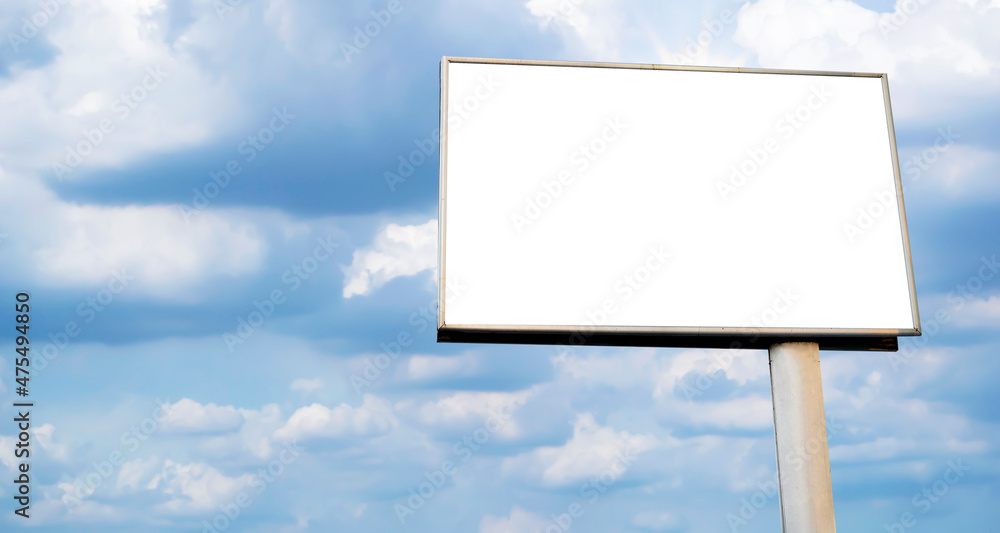 Blank billboard on blue sky background. 3D rendering Blank billboard on blue sky background. 3D rendering