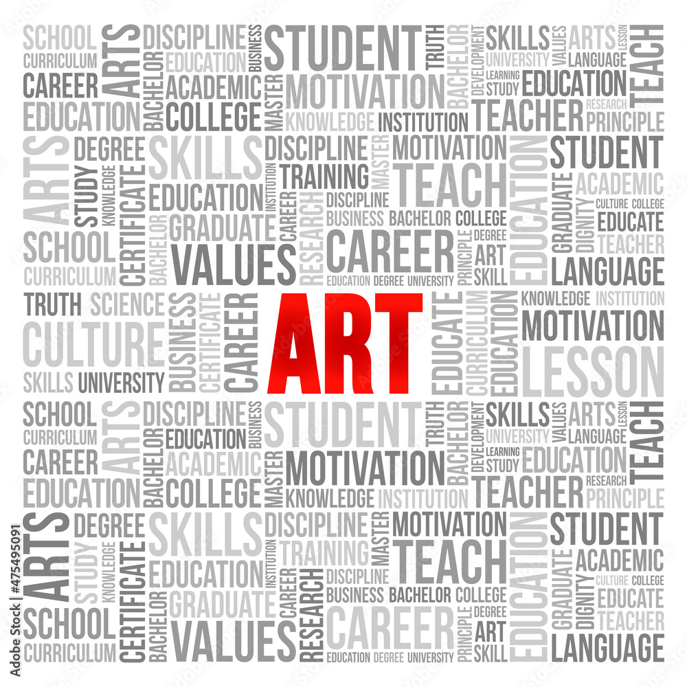 ART word cloud collage, creative education concept background
