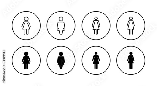 Female icons set. woman sign and symbol
