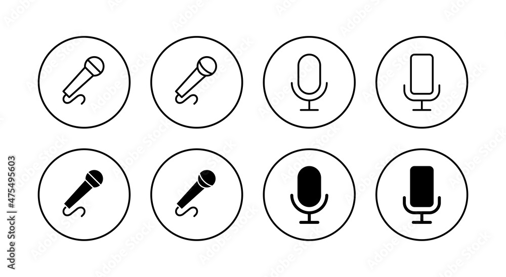 Microphone icons set. karaoke sign and symbol Microphone icons set. karaoke sign and symbol