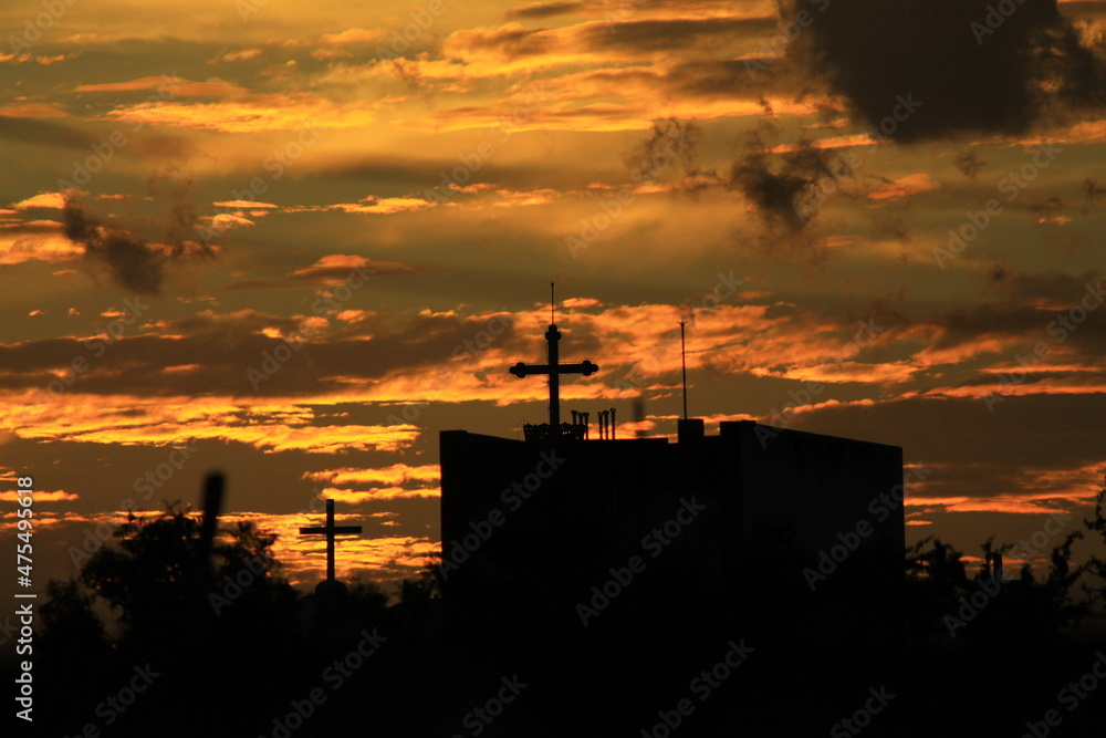 sunset over the city