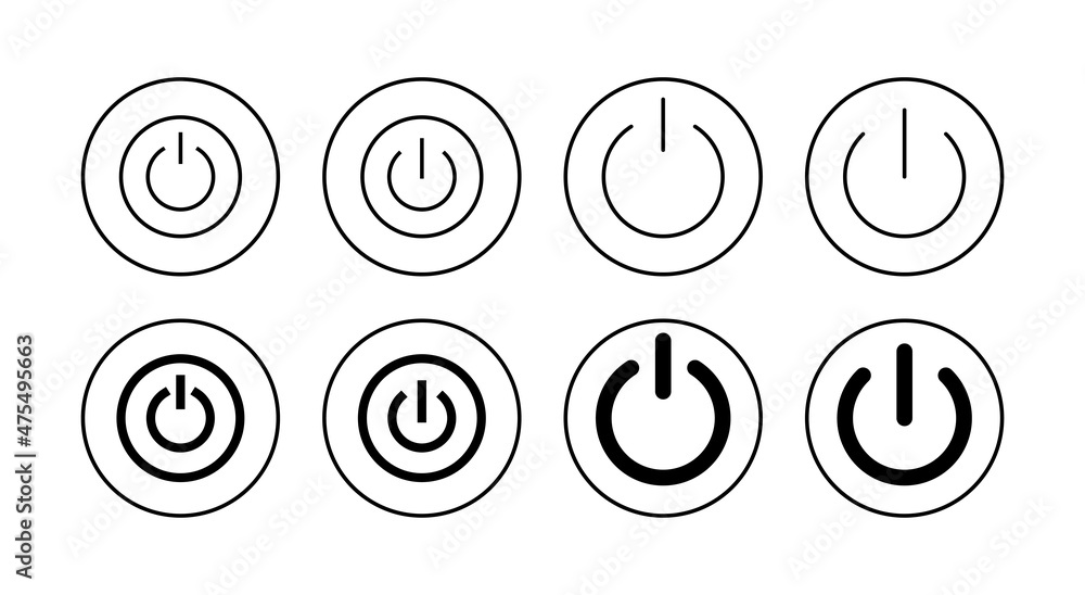 Power icons set. Power Switch sign and symbol. Electric power Power icons set. Power Switch sign and symbol. Electric power