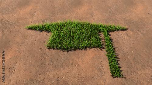Concept or conceptual green summer lawn grass symbol shape on brown soil or earth background, sign of graduate cap. A 3d illustration metaphor for academic achievement, success and a future career