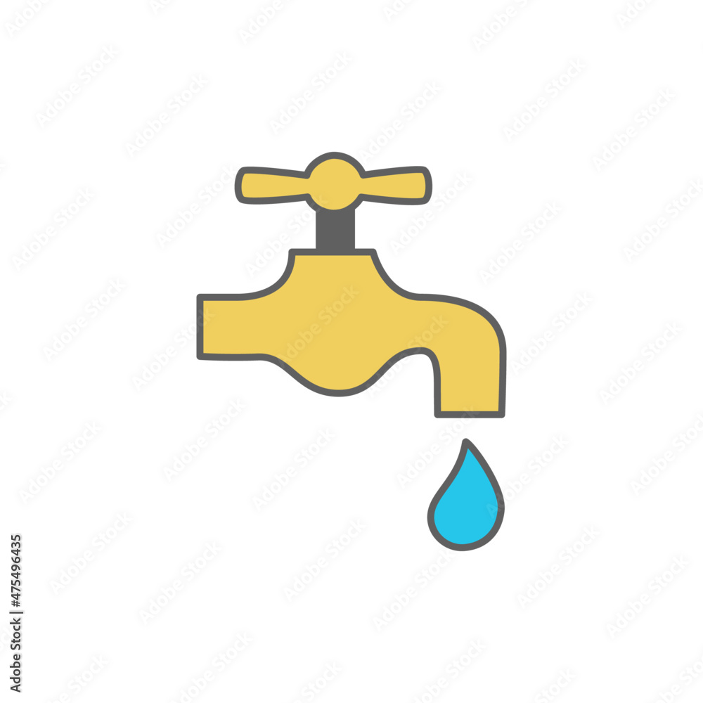 Water Tap Icon in color icon, isolated on white background Water Tap Icon in color icon, isolated on white background
