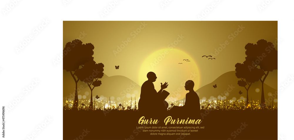 vector Illustration for Guru Purnima Celebration - obrazy, fototapety, plakaty 