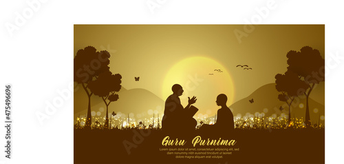 vector Illustration for Guru Purnima Celebration photo