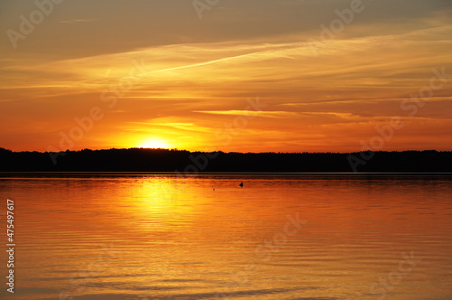 Sunset at the Mirower See in Mirow. 