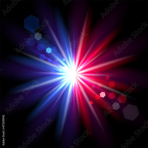 Lightning collision red and blue background