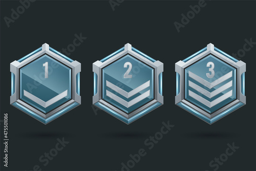 Set of Game rating icons with medals