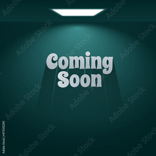 Coming soon stage illuminated with light spotlight