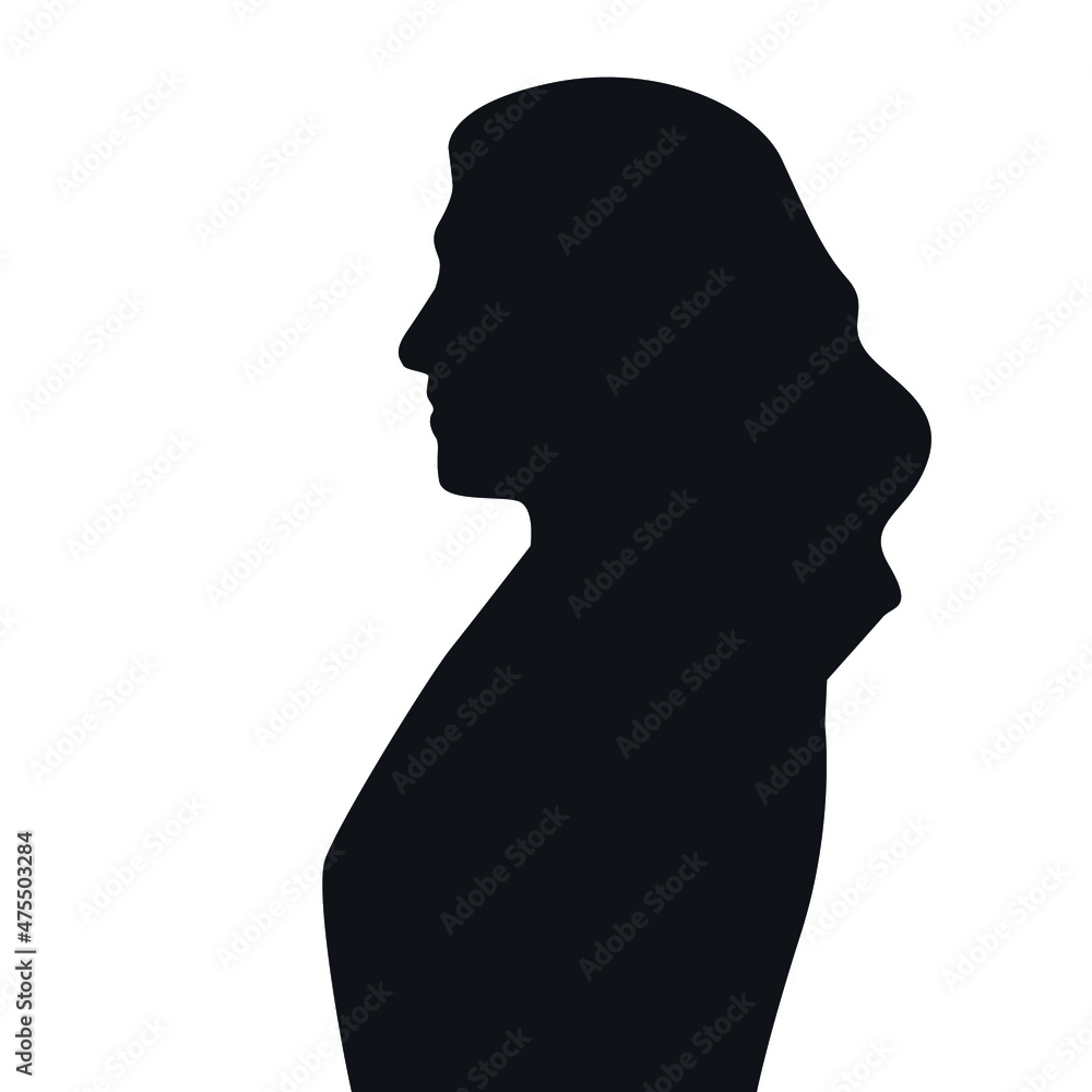 silhouette of a woman  on a white background. vector illustration