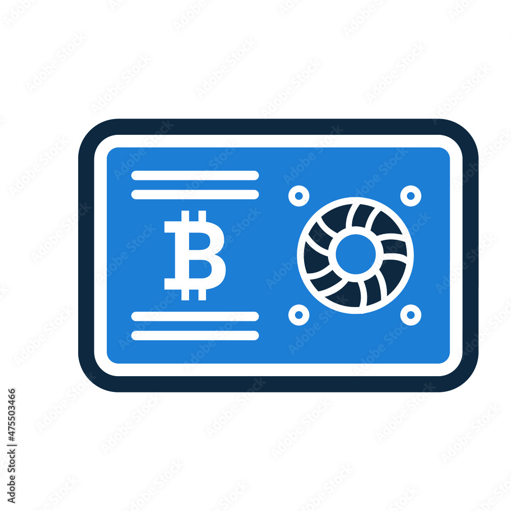 Bitcoin, coin, mining, graphic card icon. Editable vector graphics. Bitcoin, coin, mining, graphic card icon. Editable vector graphics.