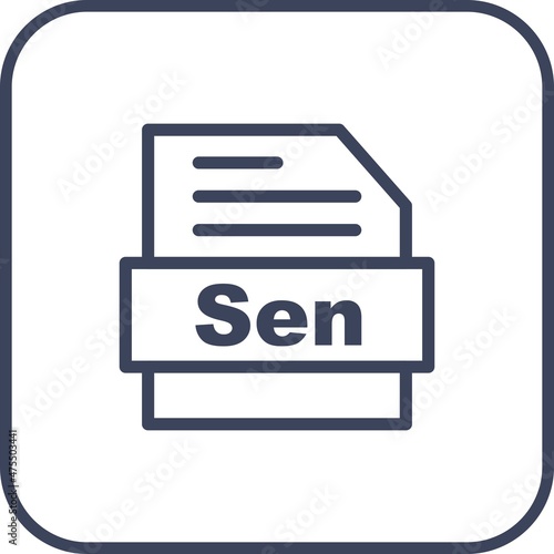 Sen Line Round Corner Vector Icon Design