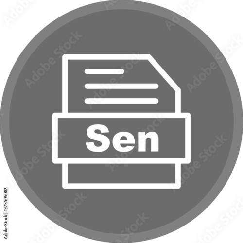 Sen Grey Circle Line Vector Icon Design