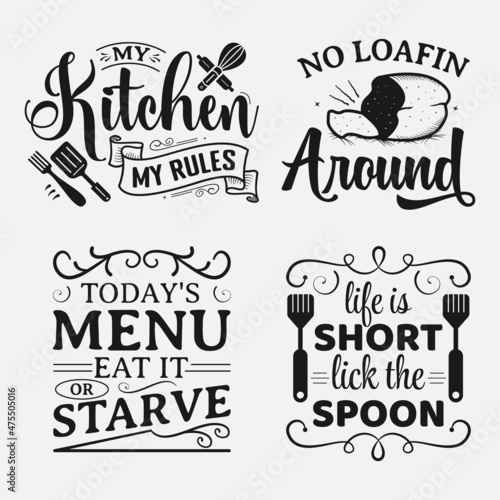 Set of funny kitchen lettering, funny kitchen quote for sign, poster and much more
