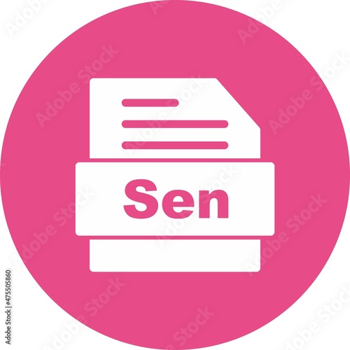 Sen Glaph Circle Vector Icon Design