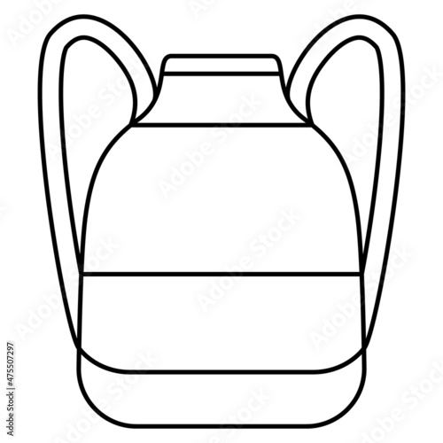 A roomy ceramic amphora with large side handles. A clay vase with a simple design. Vector icon, outline, isolated