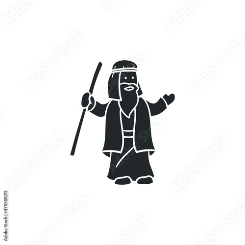 Noah Icon Silhouette Illustration. Religion History Ark Vector Graphic Pictogram Symbol Clip Art. Doodle Sketch Black Sign.