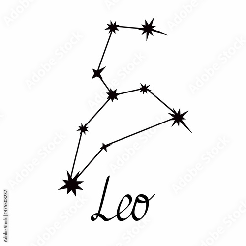 Zodiac constellation collection simple vector illustration  Leo astrology horoscope symbol for future events prediction  stars connected with lines