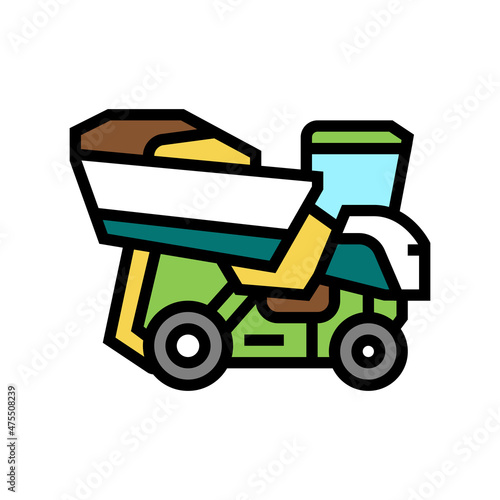 harvester tractor for olives color icon vector. harvester tractor for olives sign. isolated symbol illustration