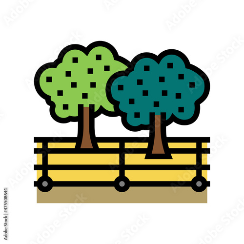 harvesting berries on field color icon vector. harvesting berries on field sign. isolated symbol illustration