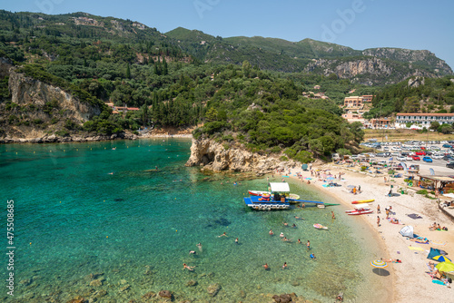 Palaiokastritsa in Korfu, Greece: The Palaiokastritsa beach from above