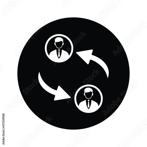 Peer to peer icon. Black vector sketch.