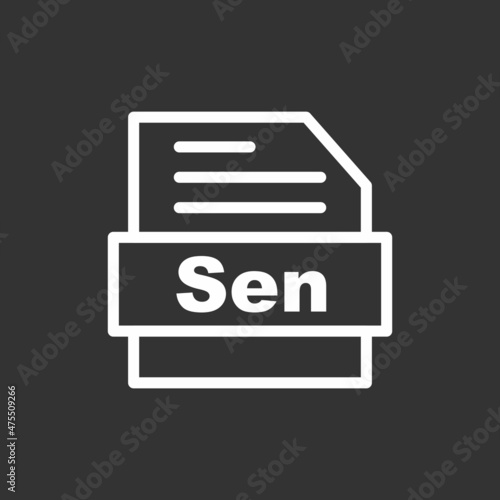 Sen Line Inverted Vector Icon Design