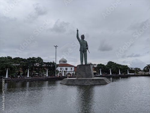 the splendor of the sukarno monument in POLDER TAWANG IN AREA the heritage building, Tawang Station, the Old City of Semarang, Indonesia 