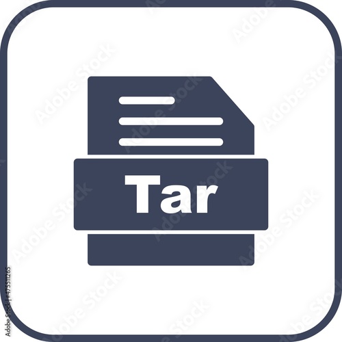 Tar Glyph Round Corner Vector Icon Design
