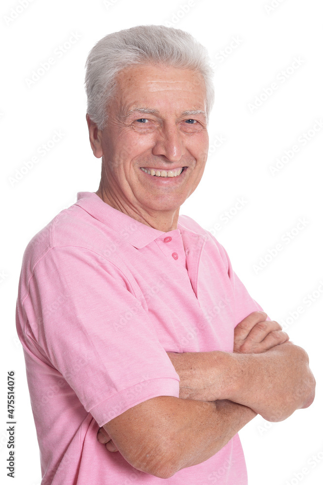 smiling mature man with crossed arms isolated smiling mature man with crossed arms isolated