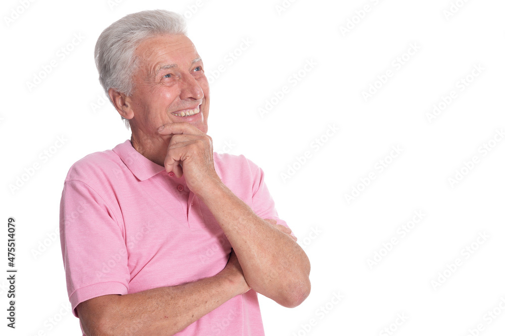 Portrait of handsome senior man on white background Portrait of handsome senior man on white background