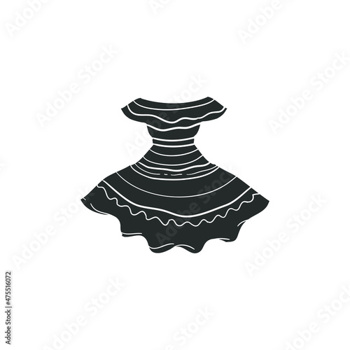 Canvas Print Mexican Dress  Icon Silhouette Illustration