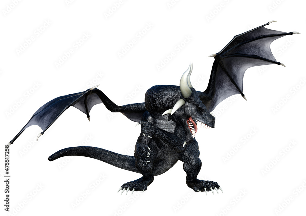 Fototapeta premium 3D Rendering Fairy Tale Dragon on White
