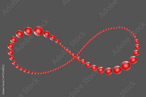 Infinity sign from red beads