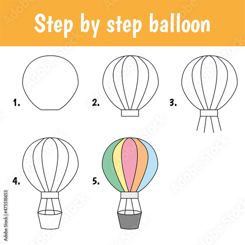 Hot Air Balloon To Draw | Drawing Ideas