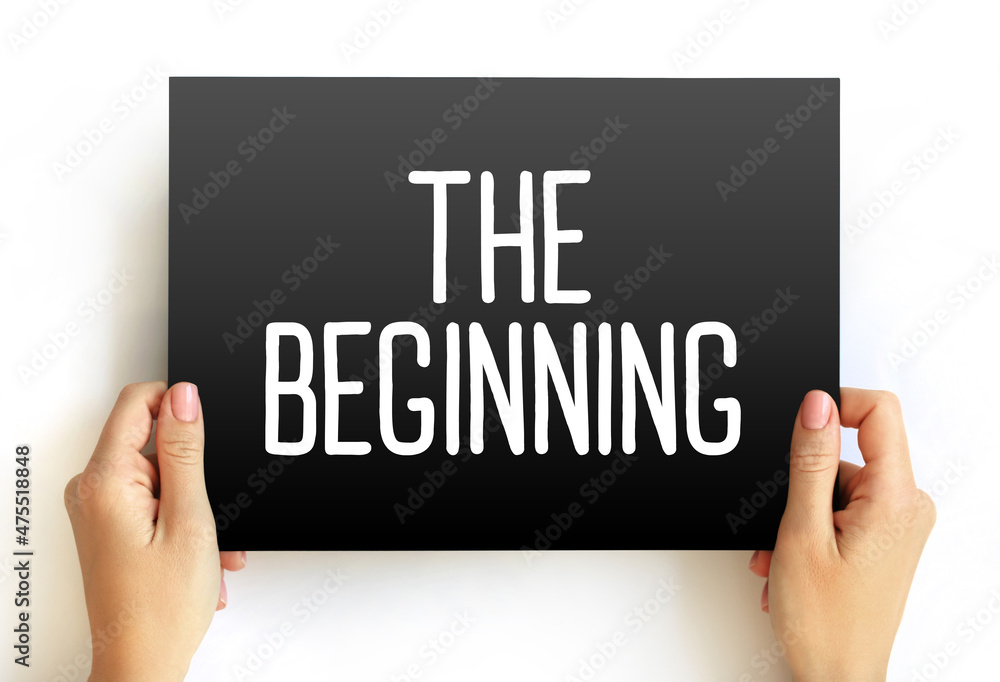 The beginning text on card, concept background The beginning text on card, concept background